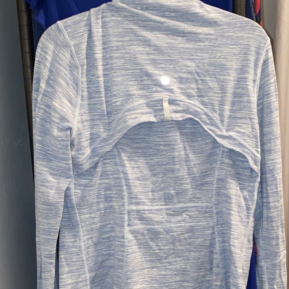 Lululemon Define Jacket Size 12 Light Blue Heathered Zip Up READ Broken Zipper - Picture 3 of 4
